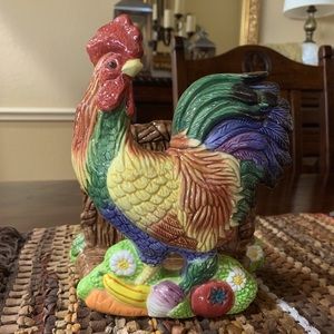 Fitz & Floyd Coq Du Village Rooster Napkin Holder
